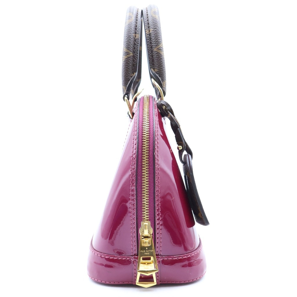 LOUIS VUITTON(ルイヴィトン) モノグラム・ヴェルニ アルマBB ミロワール マゼンタ 2WAYハンドバッグ ショルダーバッグ パープル×ブラウン パテントレザー×PVC M54785 ゴールド金具 レディース