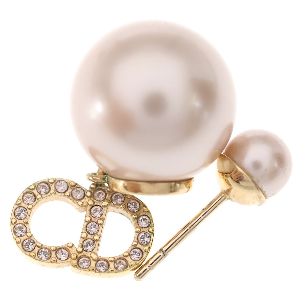 Christian Dior(クリスチャンディオール) CDロゴ トライバル スターモチーフ ピアス メタル ゴールド フェイクパール ピンク E1038TRICY D12P レディース
