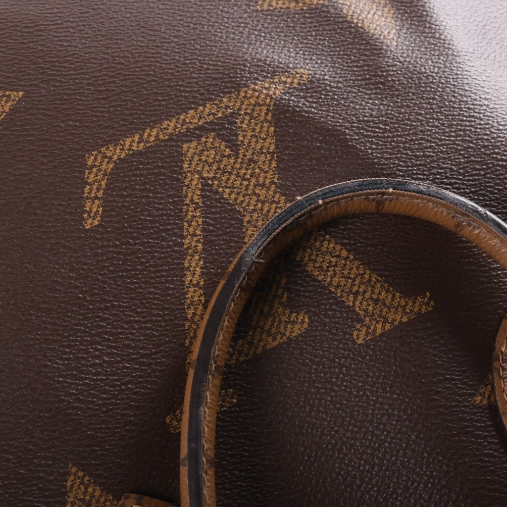 LOUIS VUITTON(ルイヴィトン) モノグラムジャイアント オンザゴーMM ハンドバッグ トートバッグ ブラウン レザー M45321 ゴールド金具 レディース