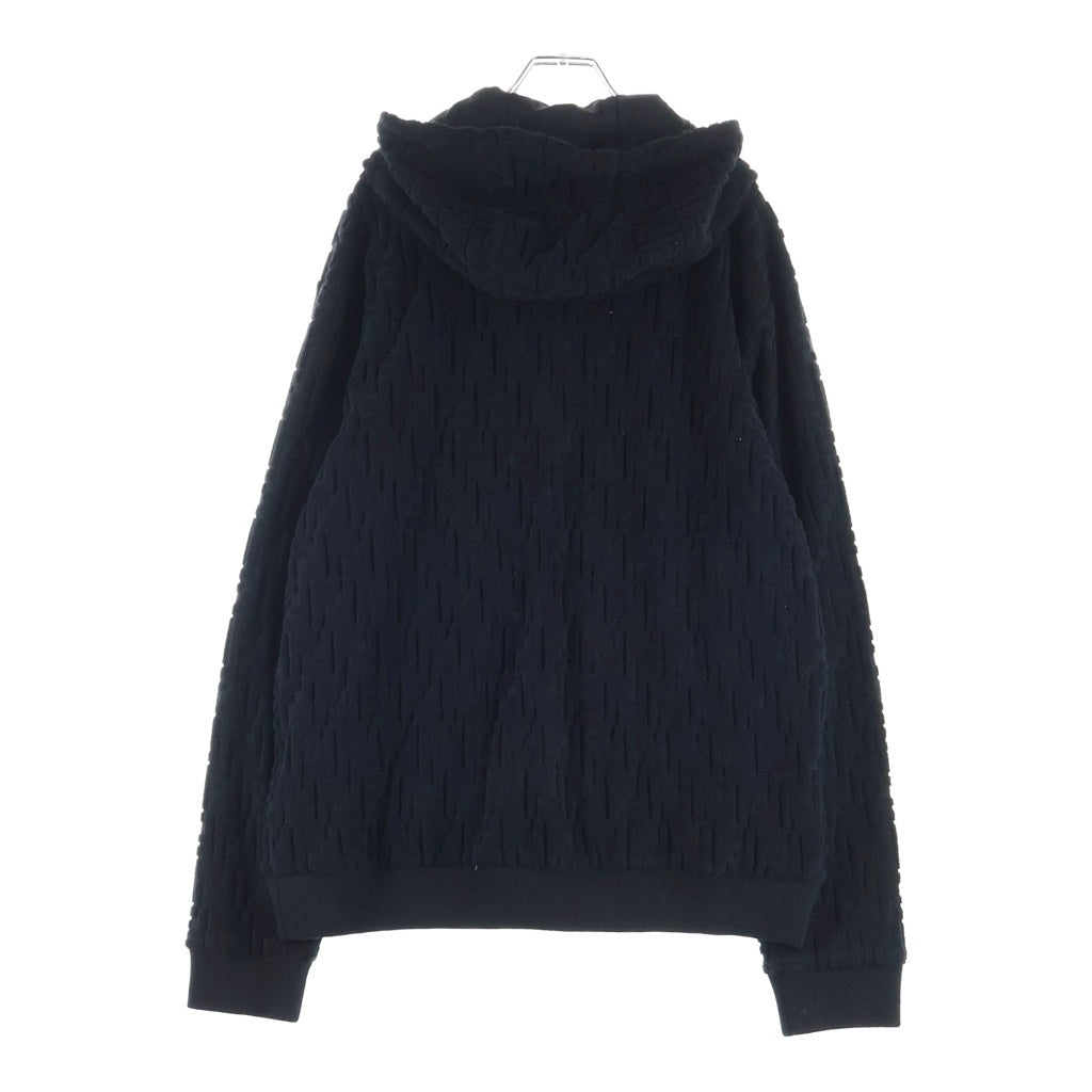 FENDI(フェンディ) ズッカ柄 パイル地 ジップアップパーカー フーディー ブラック コットン FY3939 ARYP