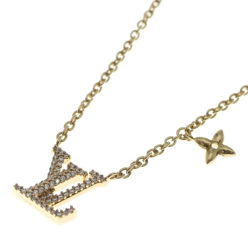 LOUIS VUITTON(ルイヴィトン) LVアイコニック ネックレス メタル ゴールド ラインストーン M00596 レディース