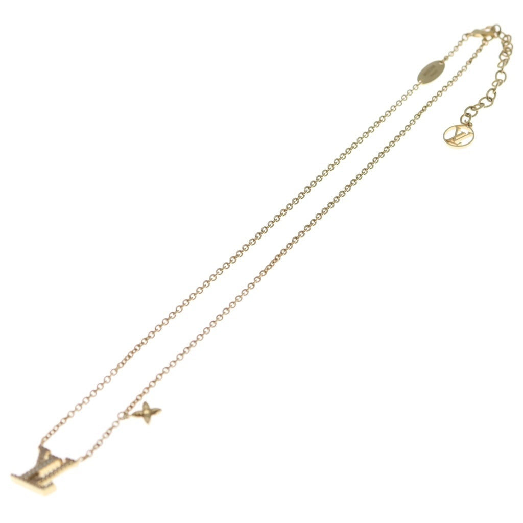 LOUIS VUITTON(ルイヴィトン) LVアイコニック ネックレス メタル ゴールド ラインストーン M00596 レディース