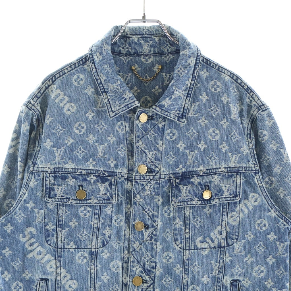 SUPREME(シュプリーム) 17AW ×LOUIS VUITTON ルイヴィトン モノグラム ジャガード デニム トラッカージャケット インディゴ RM172 ALL HDA91W