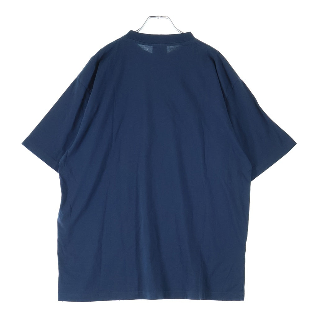 BALENCIAGA(バレンシアガ) BBロゴ Tシャツ 半袖 カットソー 刺繍 コットン ネイビー 764235