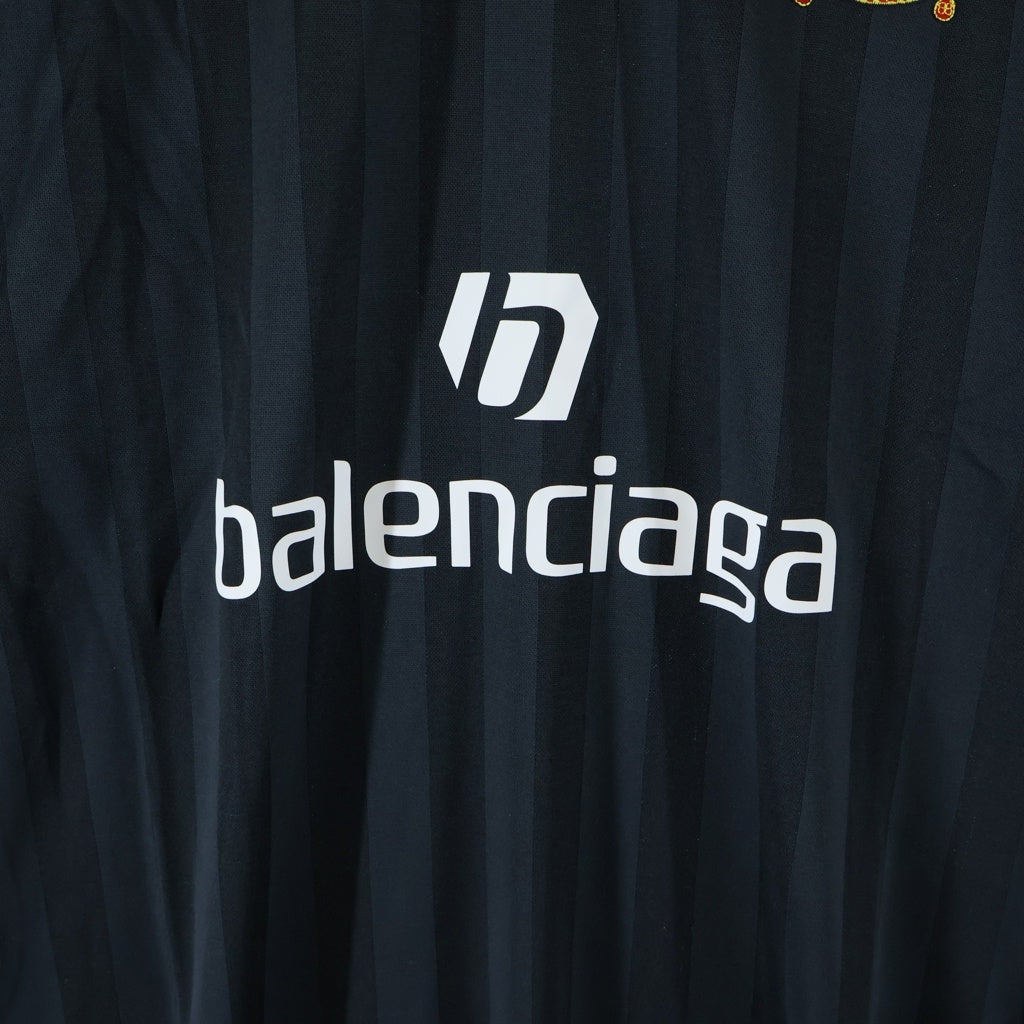 BALENCIAGA(バレンシアガ) adidas アディダス オーバーサイズ Tシャツ 半袖 サッカー Vネック ポリエステル 723663