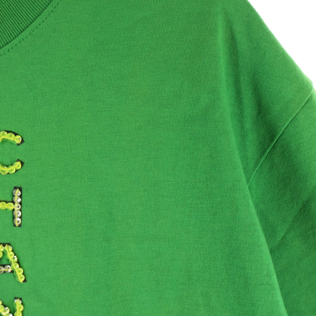 CHANEL(シャネル) PHARRELL WILLIAMS Tシャツ 半袖 ロゴ ビーズ 刺繍 コットン グリーン P61052K46833