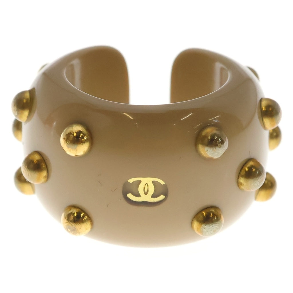CHANEL(シャネル) ココマーク スタッズリング ベージュ×ゴールド レディース