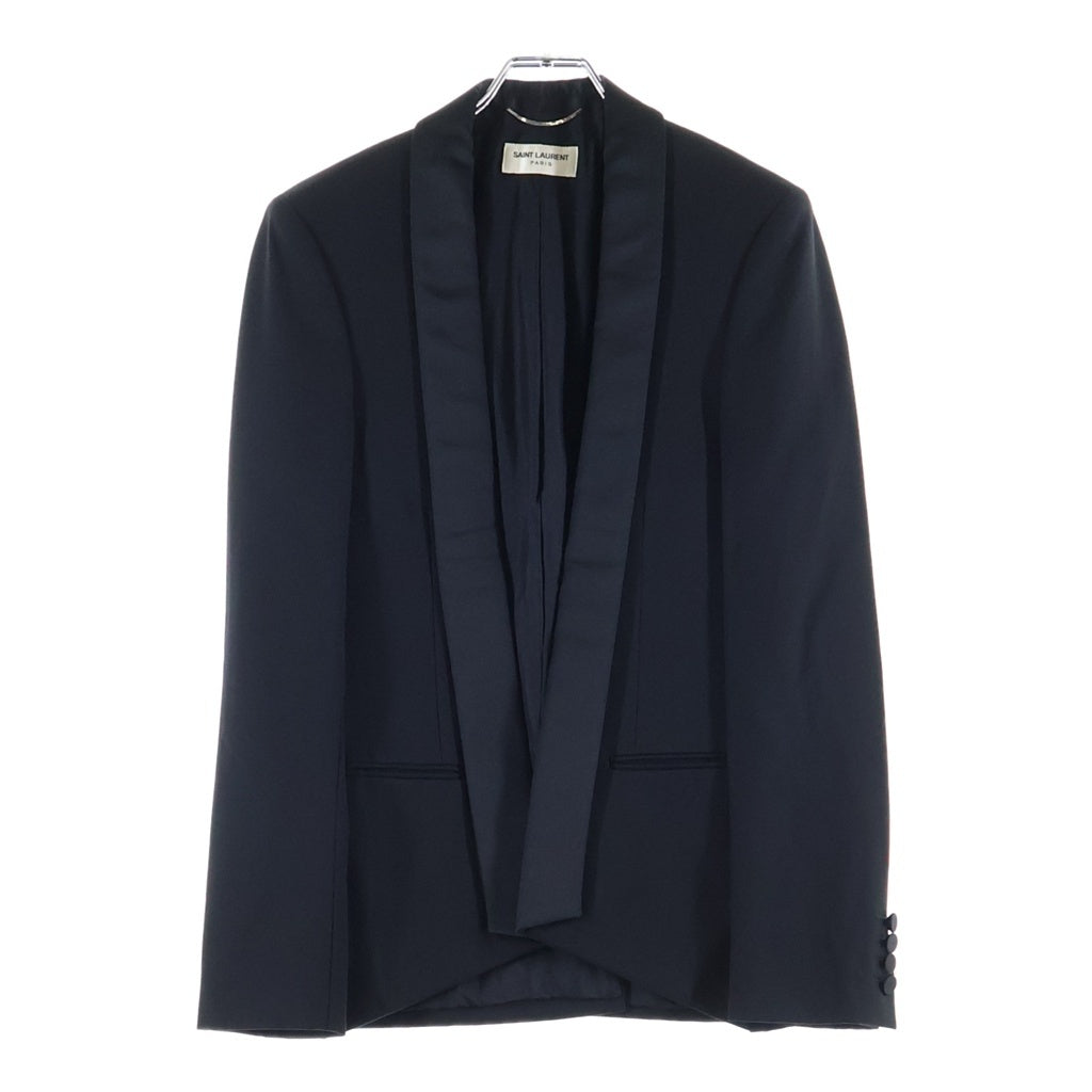 SAINT LAURENT PARIS(サンローランパリ) ショールカラー シルク ウール スモーキング テーラードジャケット ブラック 482512