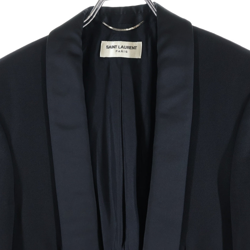 SAINT LAURENT PARIS(サンローランパリ) ショールカラー シルク ウール スモーキング テーラードジャケット ブラック 482512