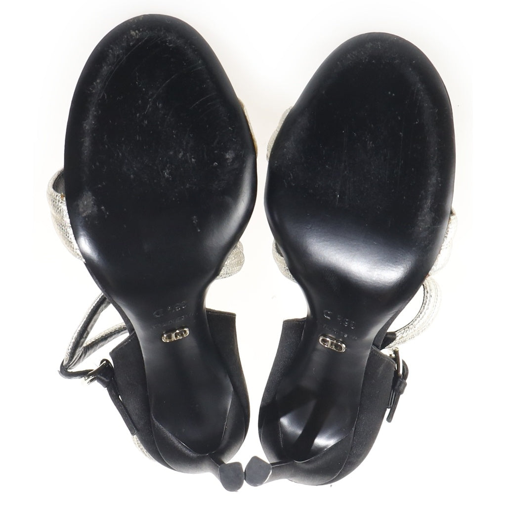 Christian Dior(クリスチャンディオール) クロスストラップヒールパンプス ゴールド レザー レディース
