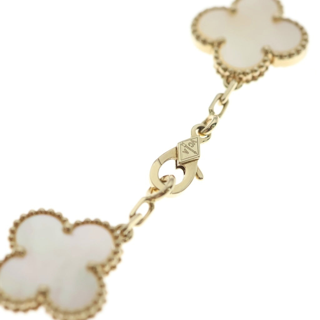 Van Cleef & Arpels(ヴァンクリーフアンドアーペル) ヴィンテージアルハンブラ 5モチーフ マザーオブパール ブレスレット イエローゴールド Au750YG VCARA41800 レディース