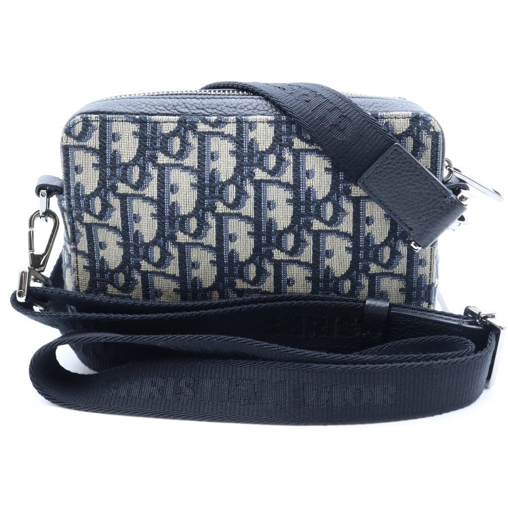 Christian Dior(クリスチャンディオール) オブリーク ショルダーバッグ キャンバス×レザー レディース