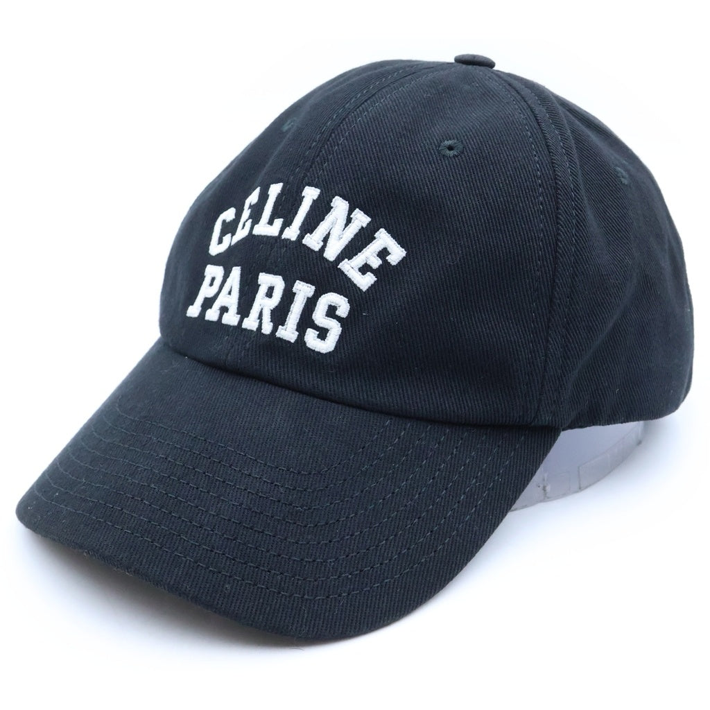 CELINE(セリーヌ) リシュリュー ロゴ刺繍 6パネル ベースボール キャップ 帽子 ブラック AA0MI2U74.38WI