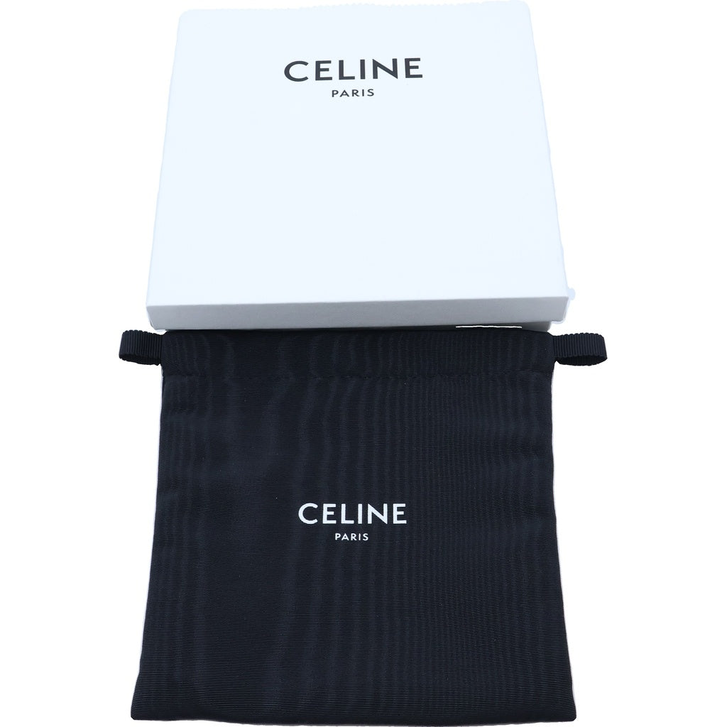 CELINE(セリーヌ) トリオンフ バイフォールド 二つ折り財布 コンパクトウォレット ブラック レザー