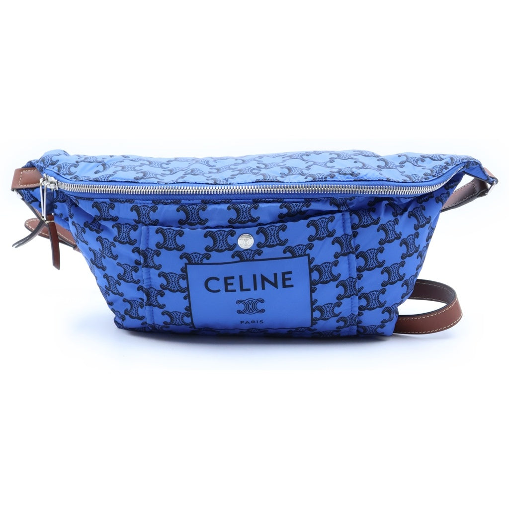 CELINE(セリーヌ) トリオンフ スリングバッグ ブルー ナイロン/レザー レディース