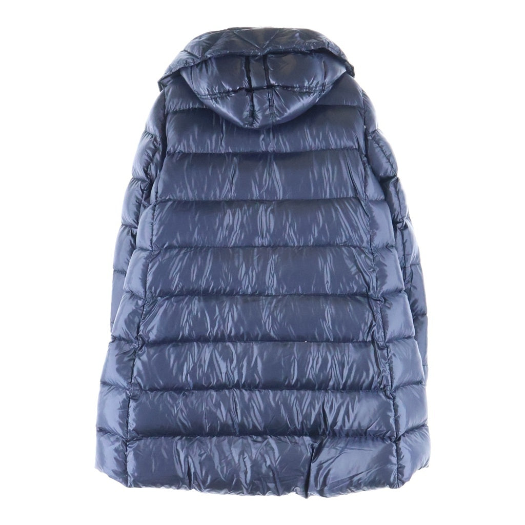 MONCLER(モンクレール) SUYEN スイエン ワッペンロゴ フーデッド ジップアップ ダウン ロング ジャケット コート ネイビー レディース 420934931949 53052