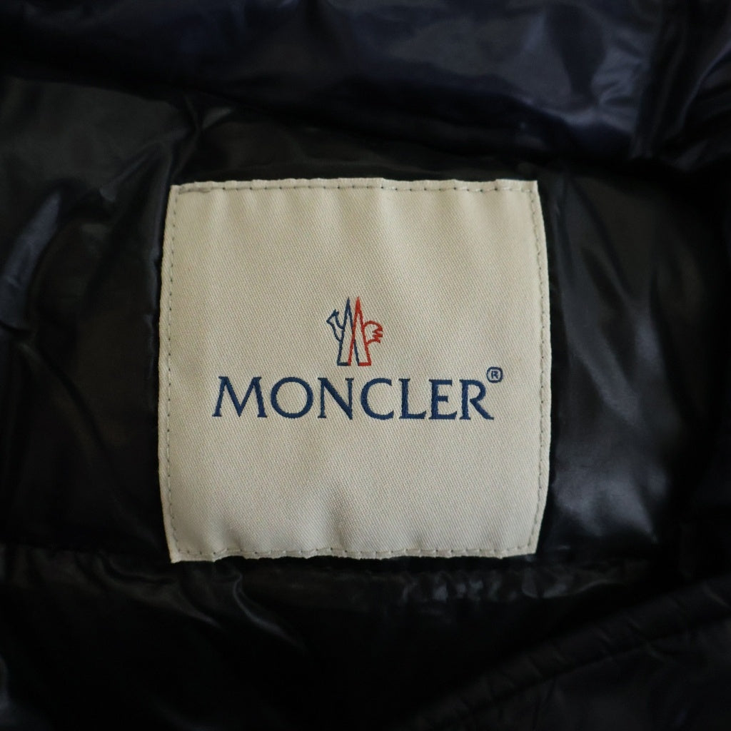 MONCLER(モンクレール) SUYEN スイエン ワッペンロゴ フーデッド ジップアップ ダウン ロング ジャケット コート ネイビー レディース 420934931949 53052