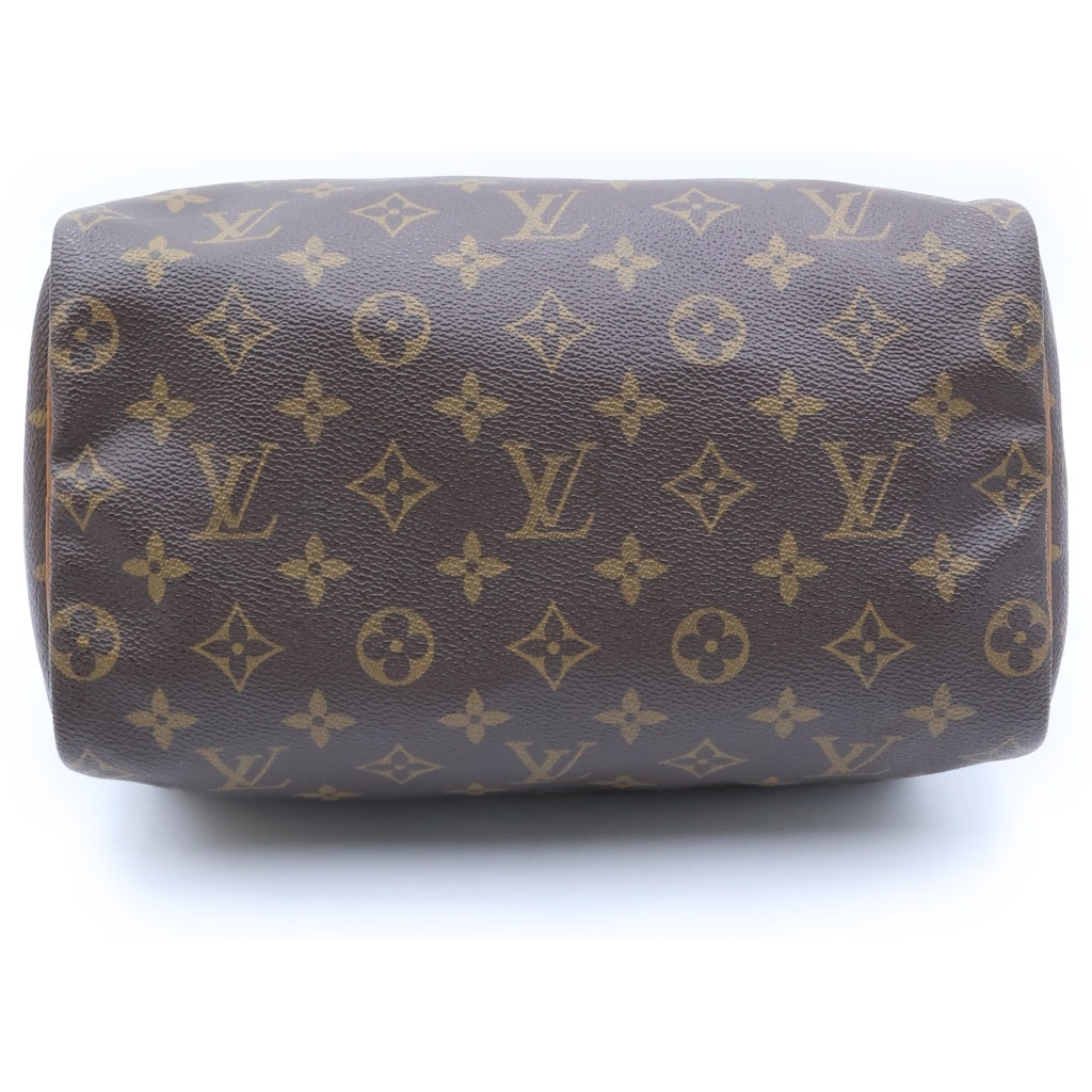 LOUIS VUITTON(ルイヴィトン) モノグラム スピーディ25 ハンドバッグ ブラウン レザー×PVC M41528 ゴールド金具 レディース