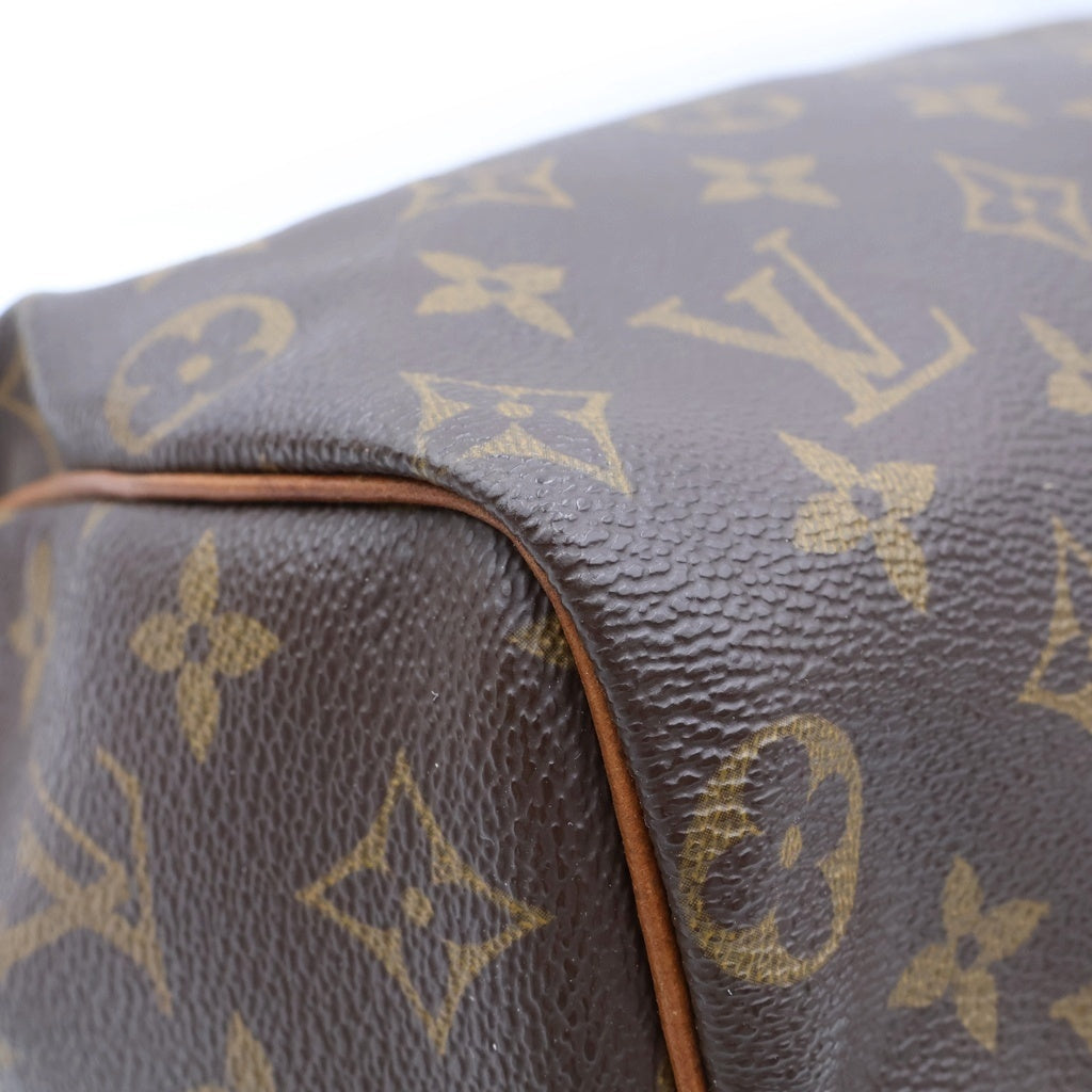 LOUIS VUITTON(ルイヴィトン) モノグラム スピーディ25 ハンドバッグ ブラウン レザー×PVC M41528 ゴールド金具 レディース