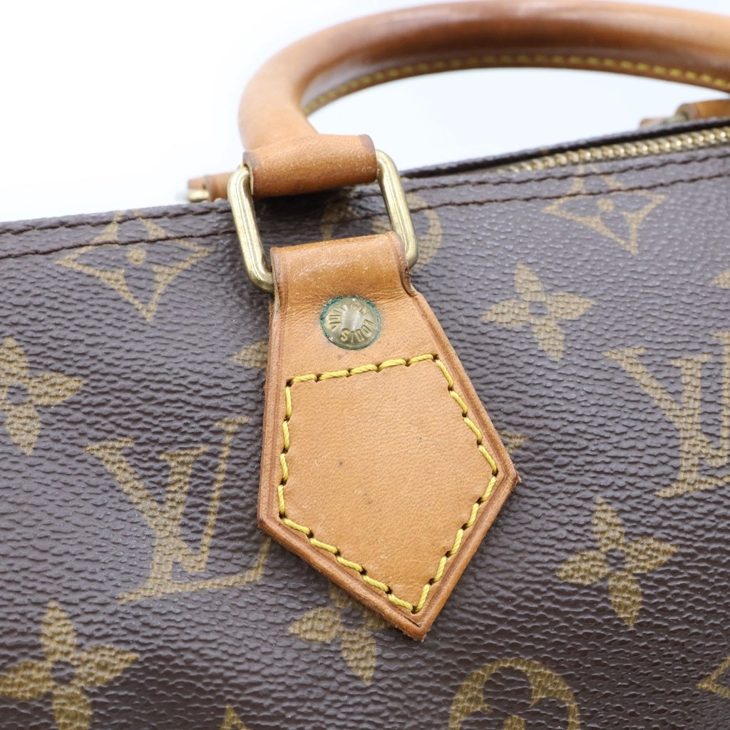 LOUIS VUITTON(ルイヴィトン) モノグラム スピーディ25 ハンドバッグ ブラウン レザー×PVC M41528 ゴールド金具 レディース
