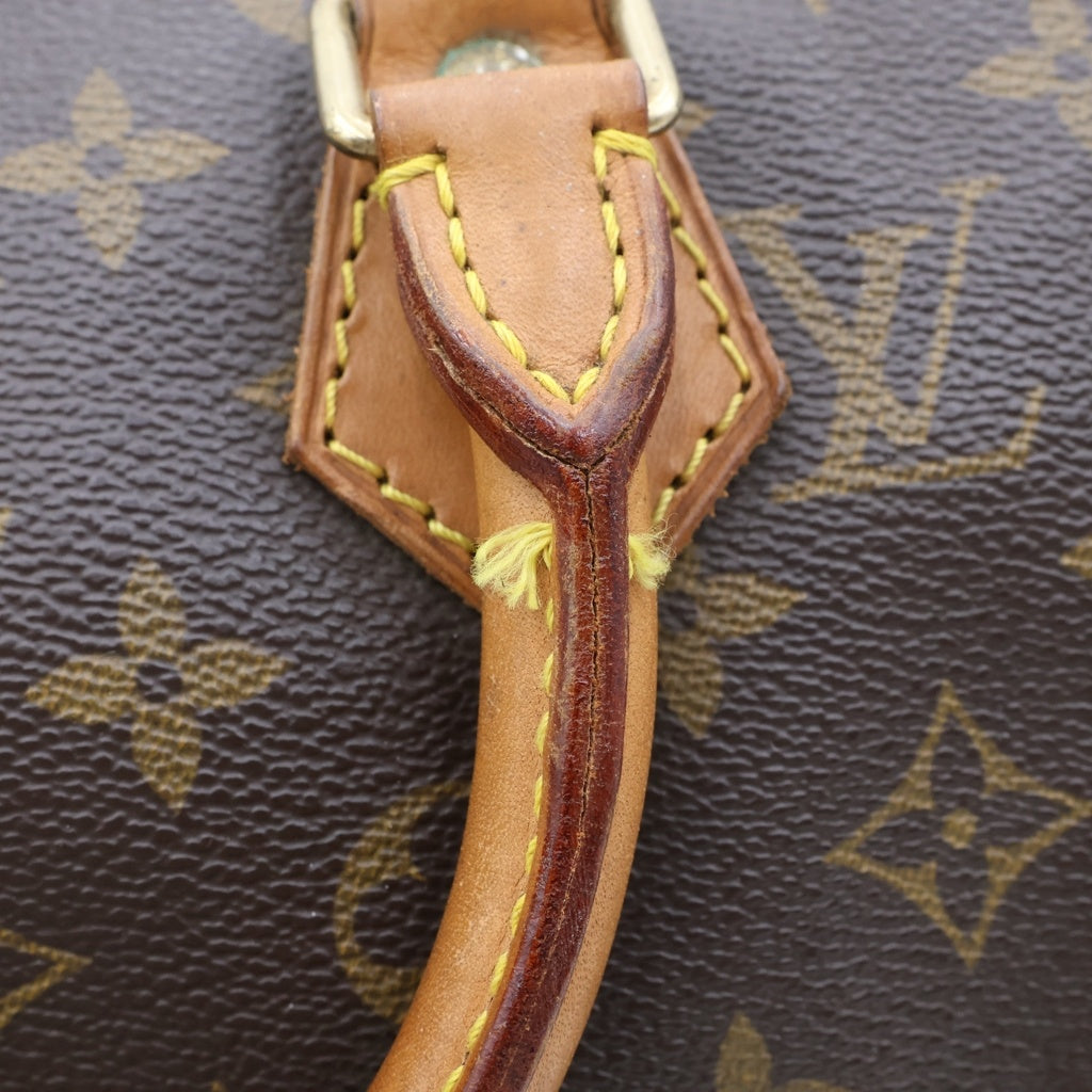 LOUIS VUITTON(ルイヴィトン) モノグラム スピーディ25 ハンドバッグ ブラウン レザー×PVC M41528 ゴールド金具 レディース