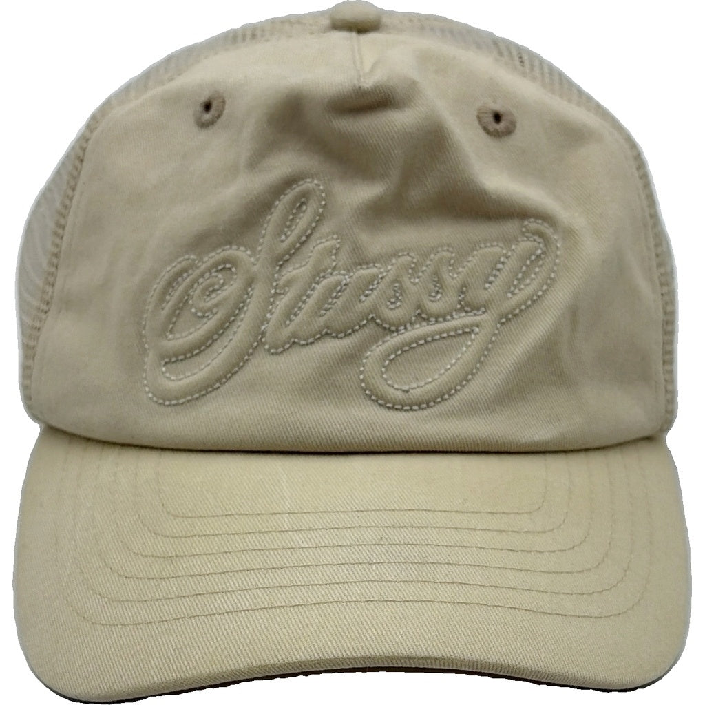 STUSSY(ステューシー) 刺繍トラッカーカープ ベースボールキャップ アイボリー