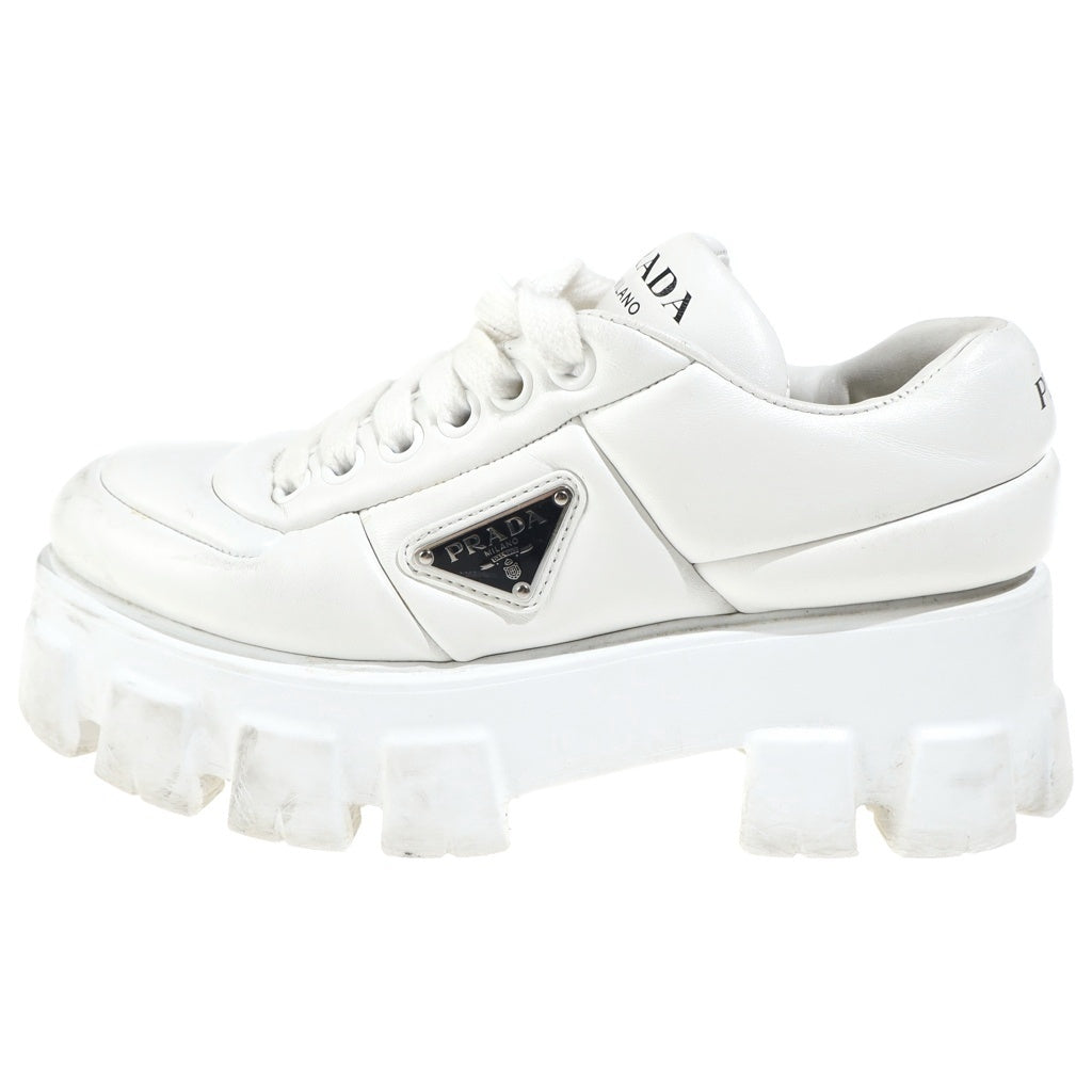 PRADA(プラダ) モノリス パデッドナッパレザー ローカットスニーカー シューズ チャンキーソール ホワイト レディース