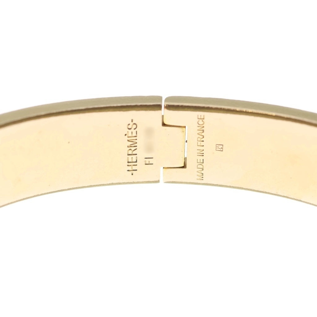 HERMES(エルメス) Hクリック バングル ブレスレット GP ゴールド×ホワイト レディース
