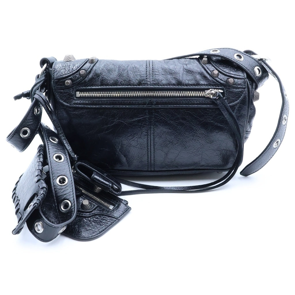 BALENCIAGA(バレンシアガ) LE CAGOLE XS フラップショルダーバッグ ブラック719082