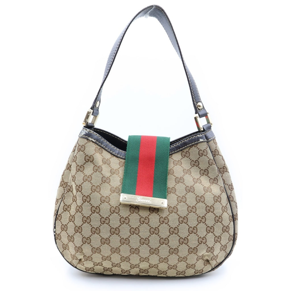 GUCCI(グッチ) GGキャンバス シェリーライン ワンショルダーバッグ ベージュ キャンバス 233608 レディース