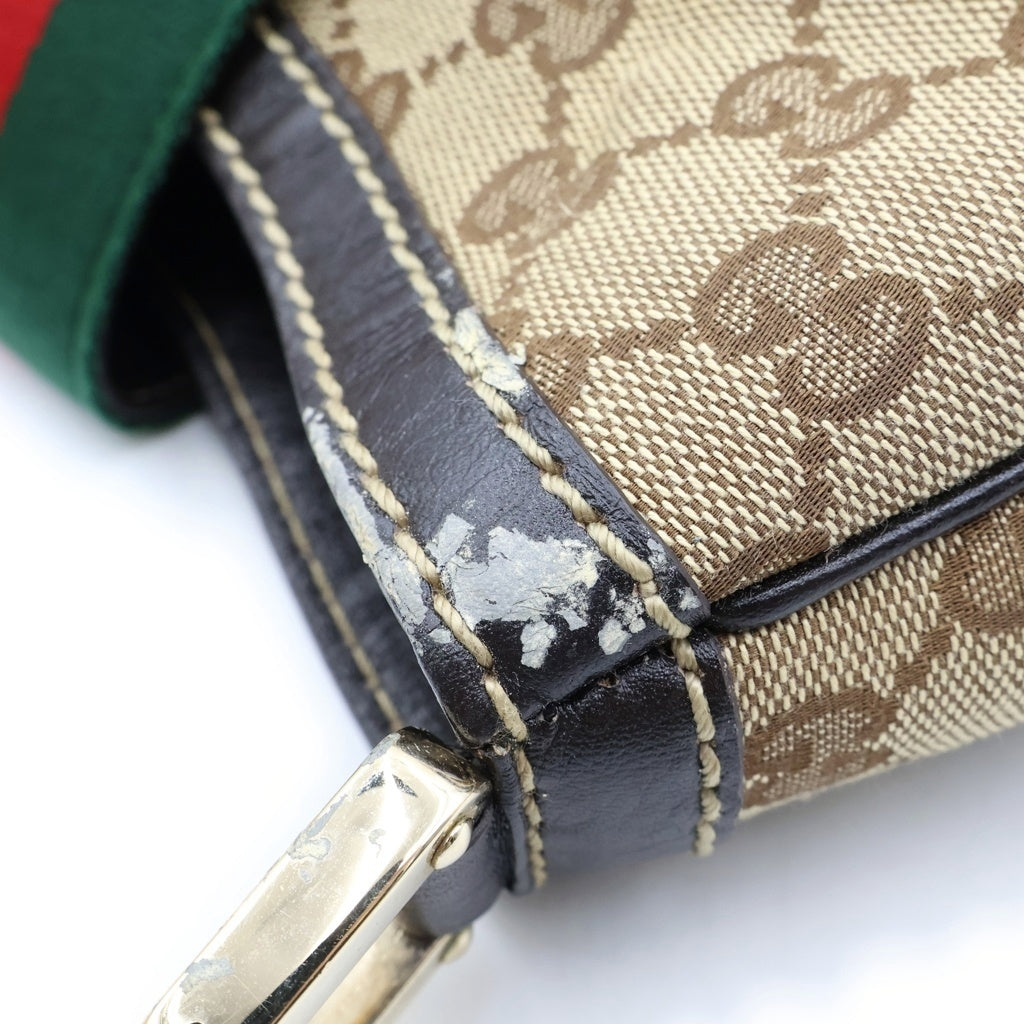 GUCCI(グッチ) GGキャンバス シェリーライン ワンショルダーバッグ ベージュ キャンバス 233608 レディース