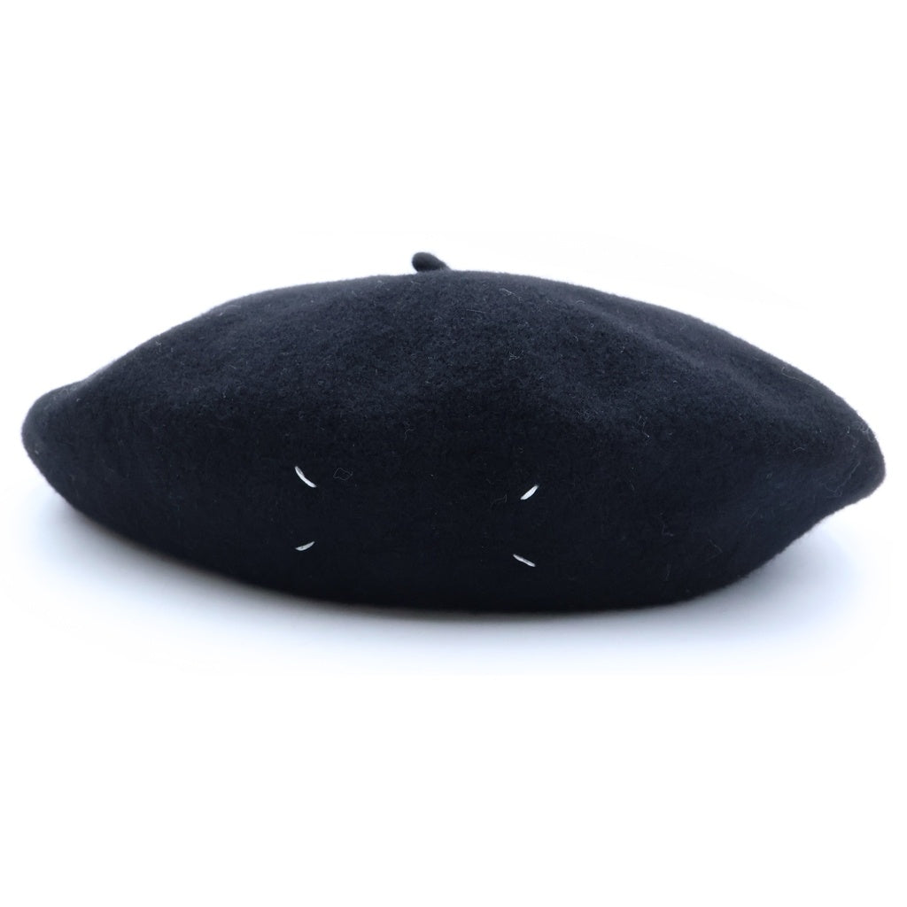 Maison Margiela(メゾンマルジェラ) 23SS 4ステッチ ヘビーウール ベレー帽 帽子 フェルト ブラック SI0TC0001 S60384 レディース
