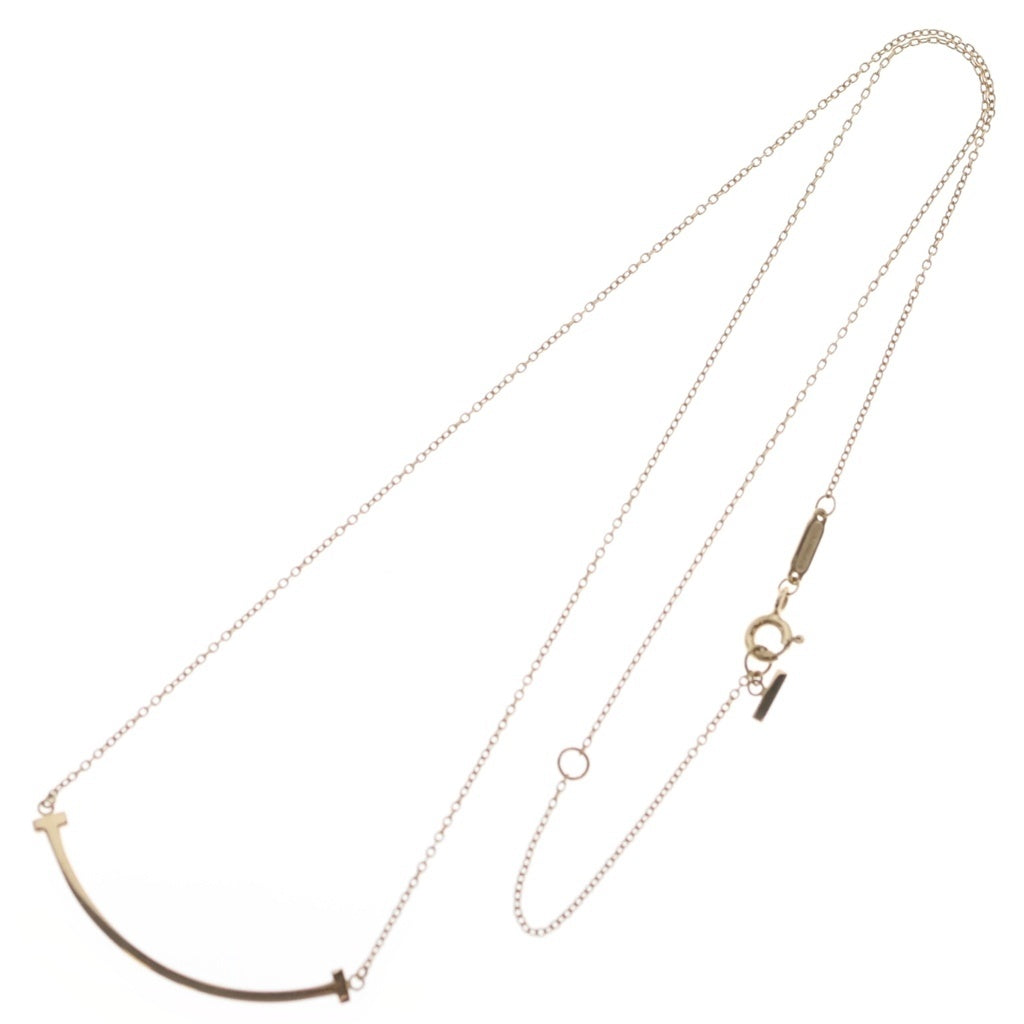 TIFFANY & Co.(ティファニー) Tスマイル スモール ネックレス ペンダント チェーン ピンクゴールド Au750PG