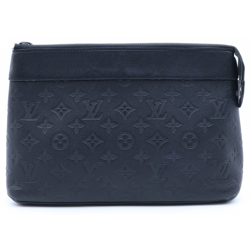 LOUIS VUITTON(ルイヴィトン) モノグラムシャドウ ポシェット・ヴォワヤージュ クラッチバッグ ブラック ノワール M82545 ICタイプ レディース