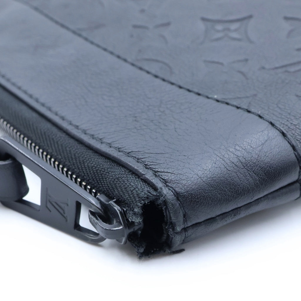 LOUIS VUITTON(ルイヴィトン) モノグラムシャドウ ポシェット・ヴォワヤージュ クラッチバッグ ブラック ノワール M82545 ICタイプ レディース