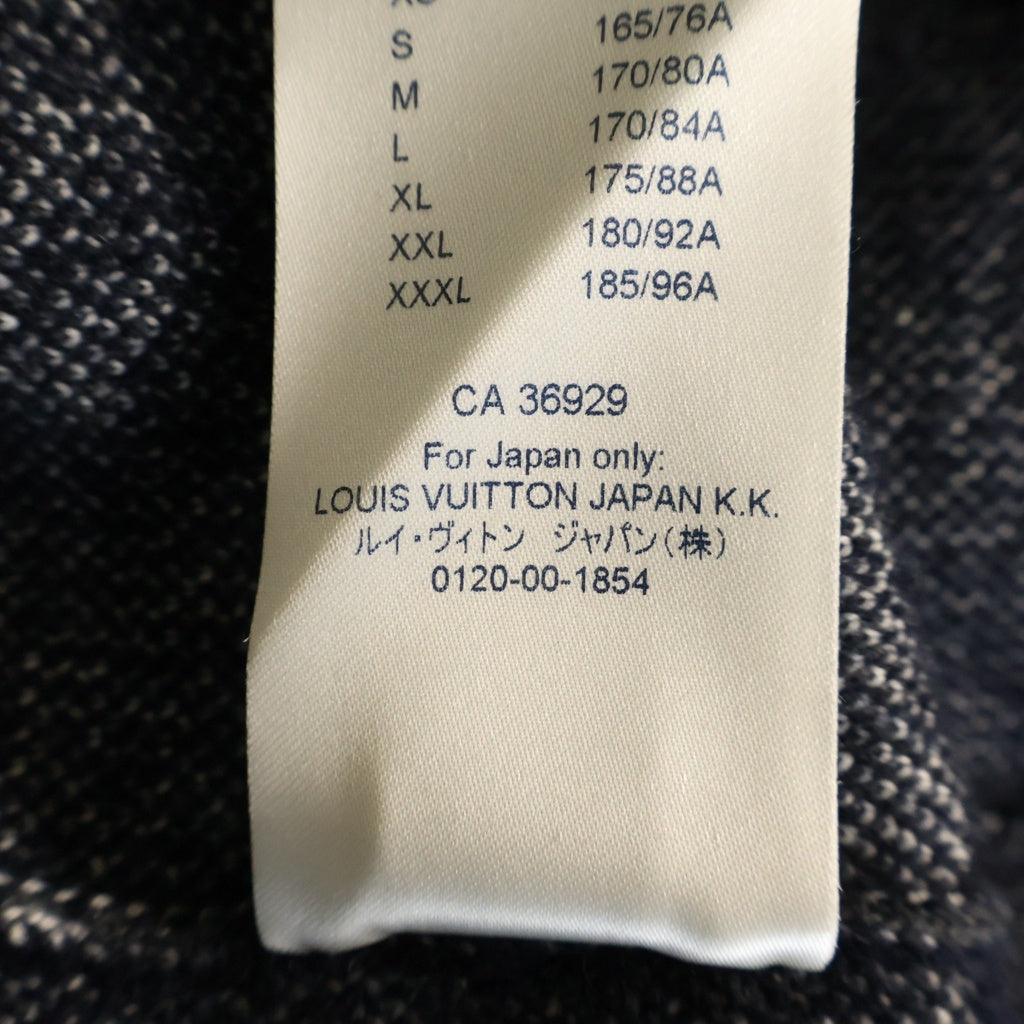 LOUIS VUITTON(ルイヴィトン) ディストレスト モノグラム ジャガード クルーネック 長袖ニット セーター ネイビー RM211 ZMB HKN03W