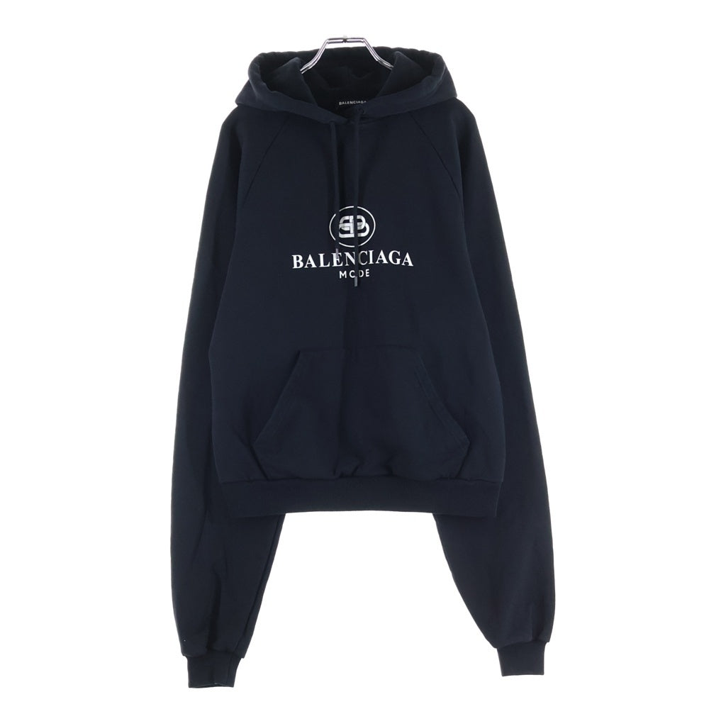 BALENCIAGA(バレンシアガ) 19AW BB MODE HOODIE プルオーバーパーカー コットン ブラック 571194 レディース