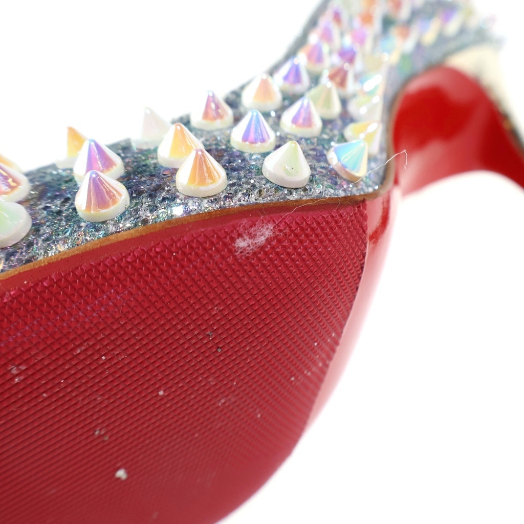 CHRISTIAN LOUBOUTIN(クリスチャンルブタン) スタッズ スパンコール ハイヒール オーロラ レザー レディース