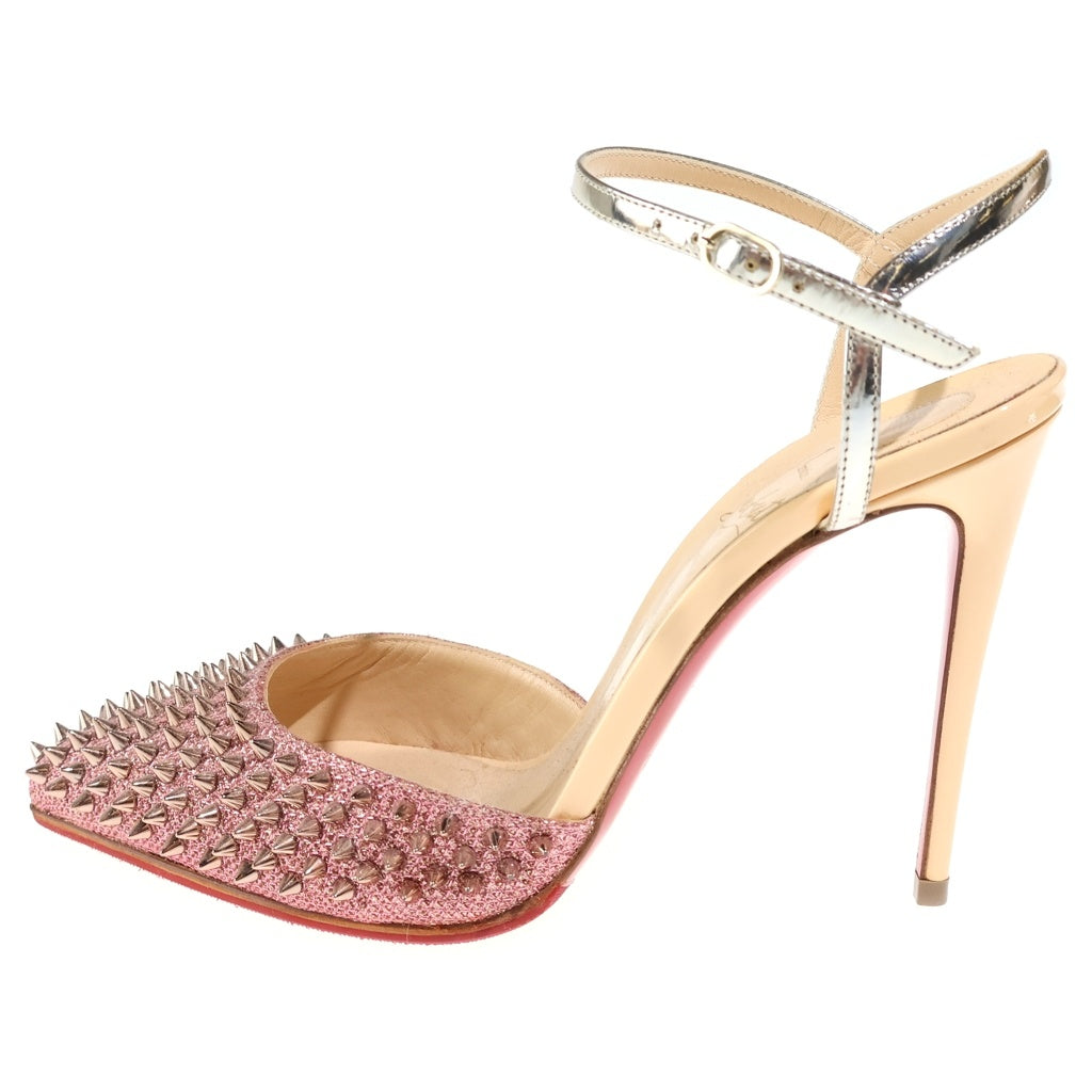 CHRISTIAN LOUBOUTIN(クリスチャンルブタン) スタッズ スパンコール ハイヒール ピンク レザー レディース