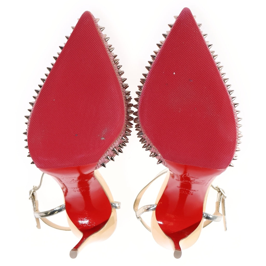 CHRISTIAN LOUBOUTIN(クリスチャンルブタン) スタッズ スパンコール ハイヒール ピンク レザー レディース