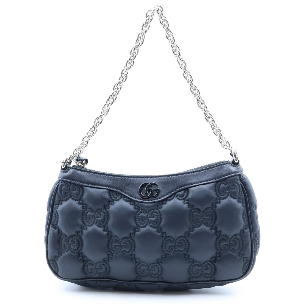 GUCCI(グッチ) GGマトラッセ 2wayチェーンショルダーバッグ ハンドバッグ ブラック レザー 735049 レディース