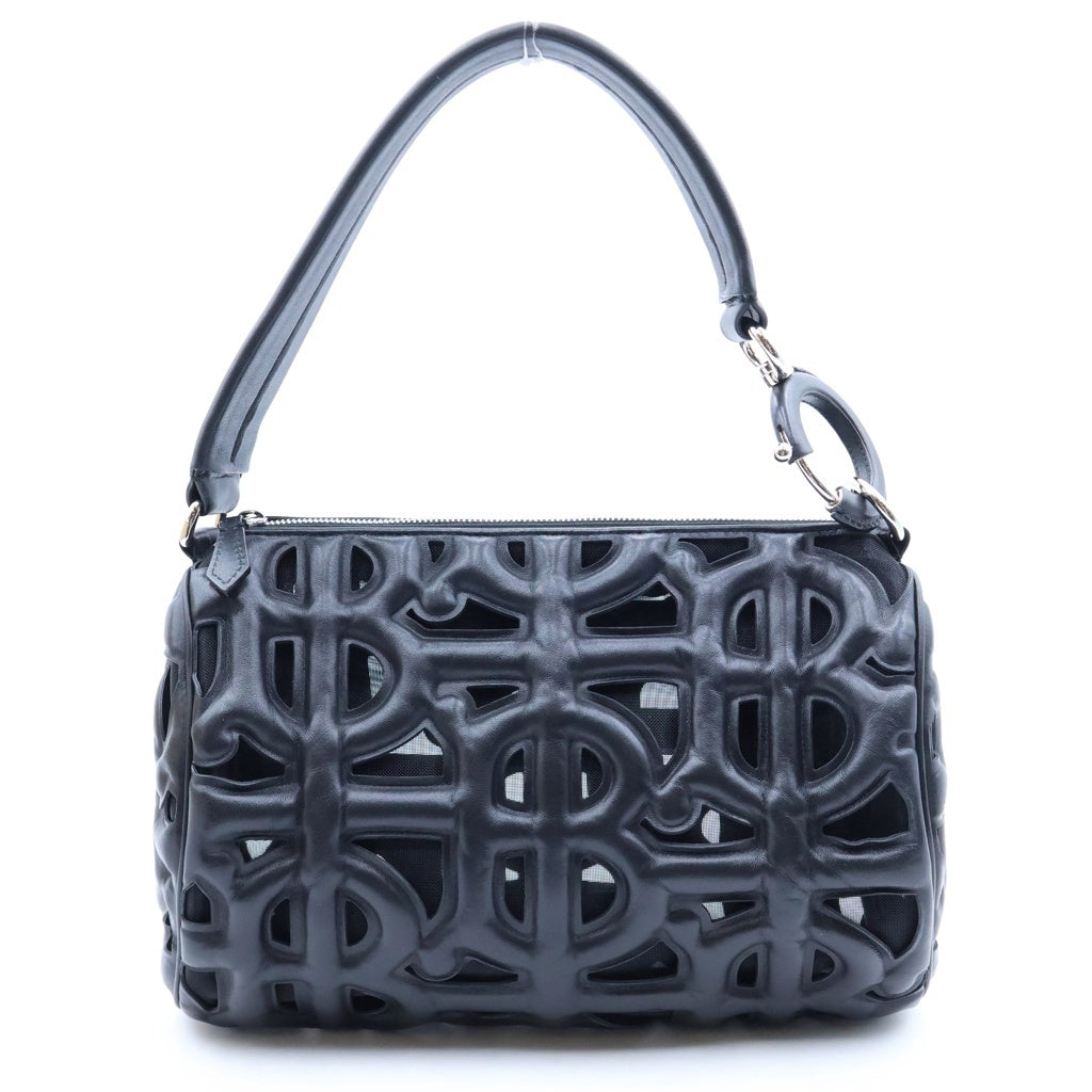 BURBERRY(バーバリー) ロンビ ブラック ラムスキン メッシュ バッグ 8053369 レディース