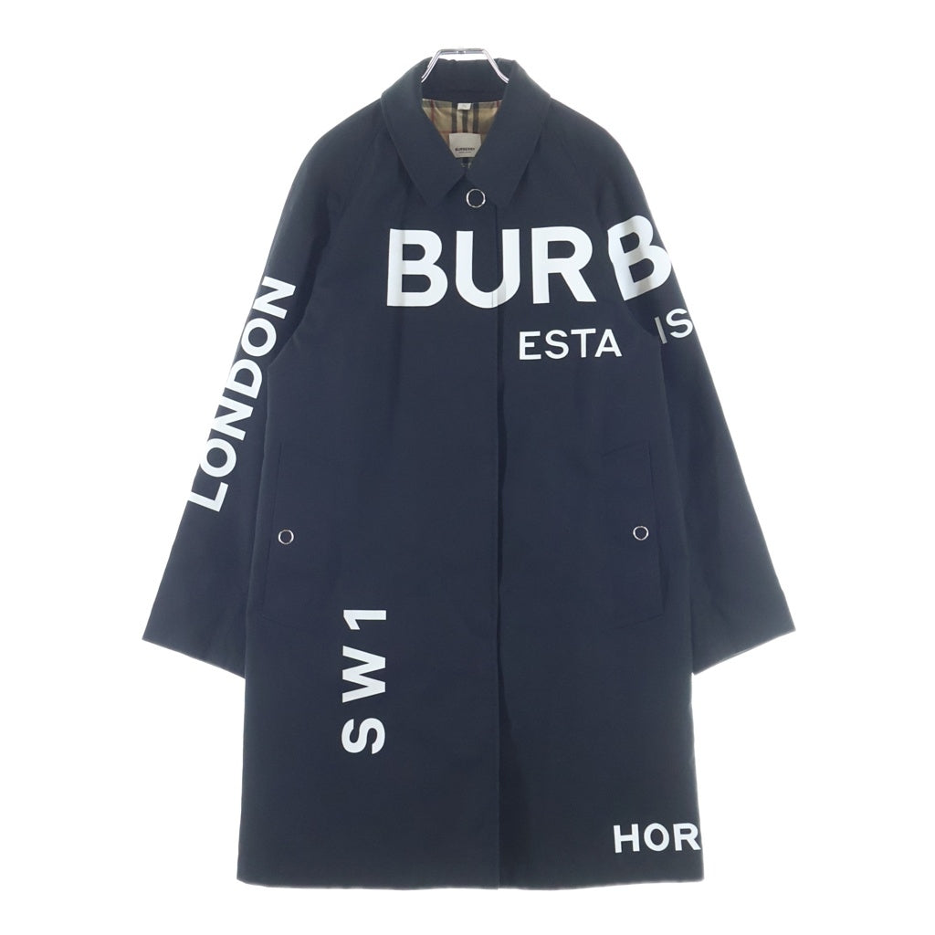 BURBERRY(バーバリー) ホースフェリー プリントステンカラーコート レディース ブラック 8029923