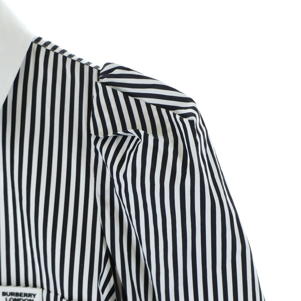 BURBERRY(バーバリー) 20SS コットンストライプ ドレスシャツ ブラック×ホワイト レディース 4564367