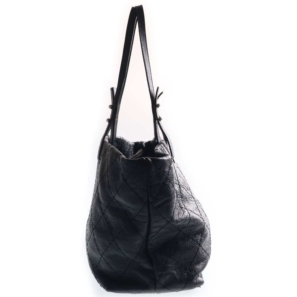 CHANEL(シャネル) チェーントートバッグ ブラック ラムスキン シルバー金具 13番台 レディース