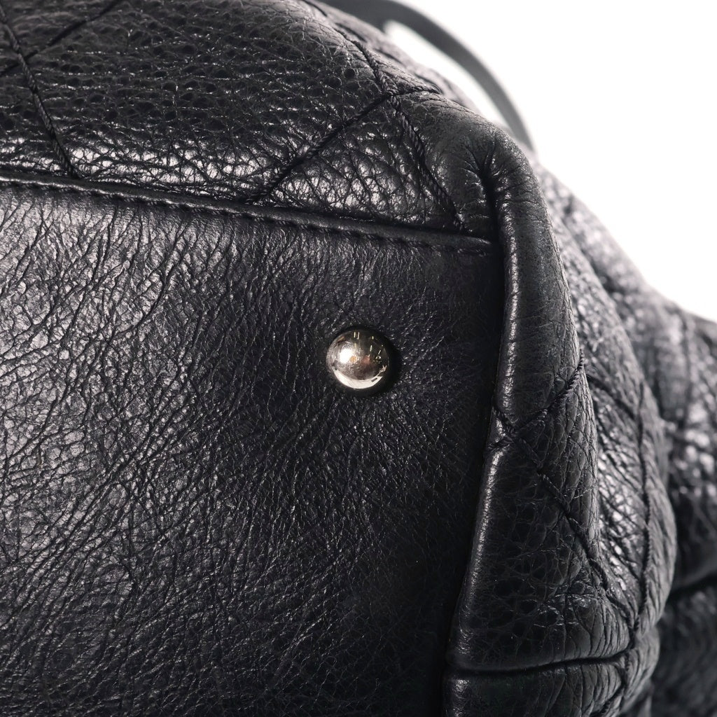 CHANEL(シャネル) チェーントートバッグ ブラック ラムスキン シルバー金具 13番台 レディース