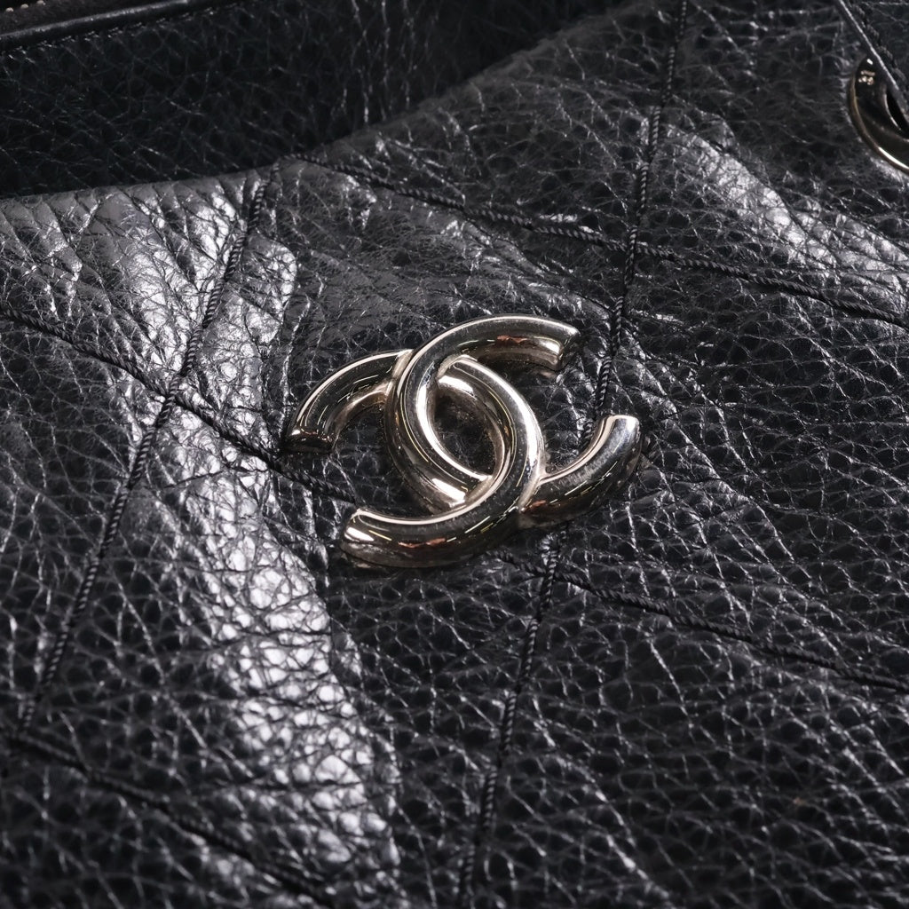 CHANEL(シャネル) チェーントートバッグ ブラック ラムスキン シルバー金具 13番台 レディース