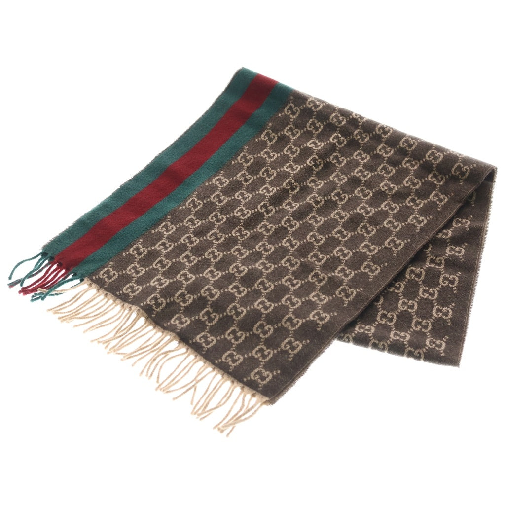 GUCCI(グッチ) GG オフディア マフラー ブラウン ウール レディース