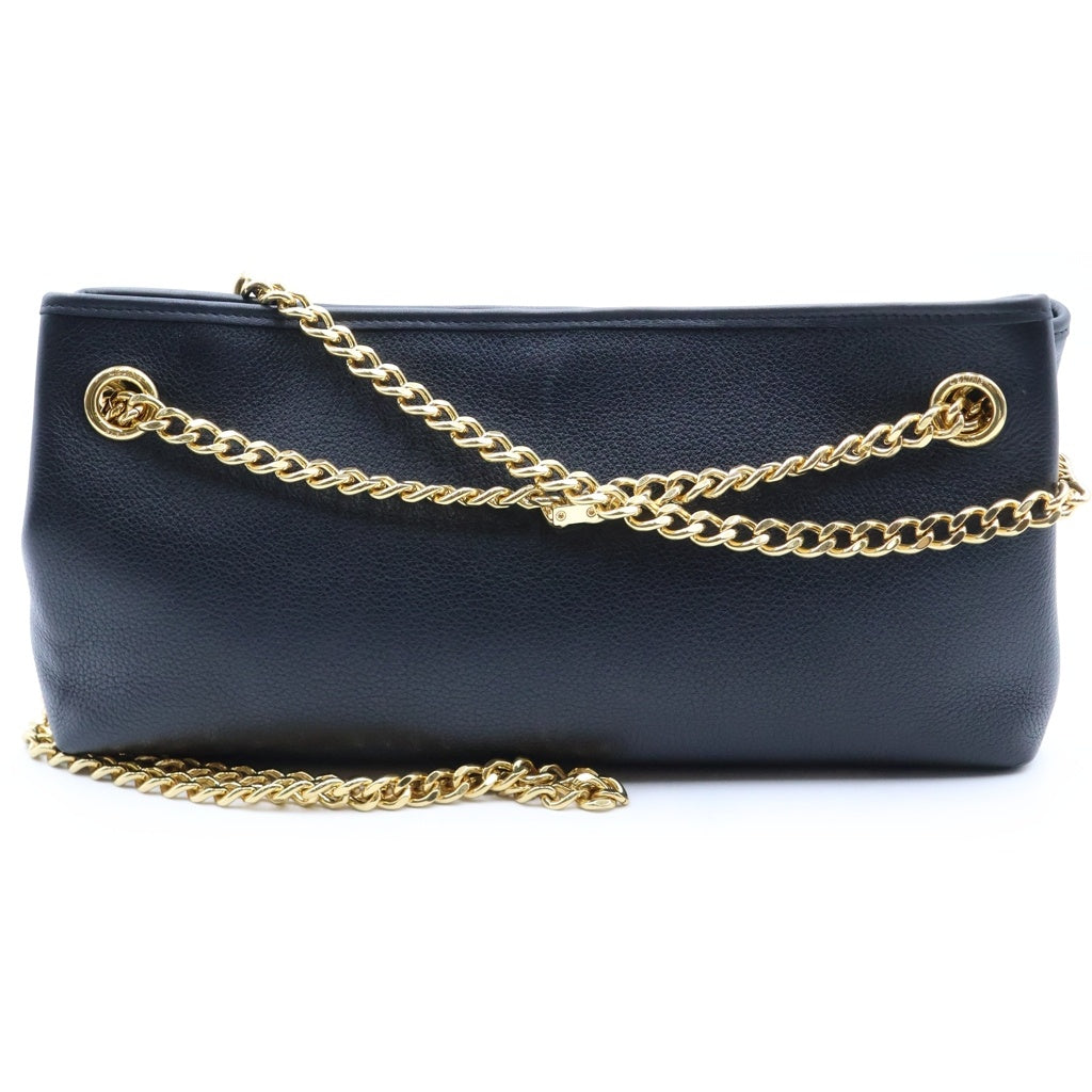 CELINE(セリーヌ) ニュースペーパー ミディアム チェーンショルダーバッグ ブラック レザー レディース