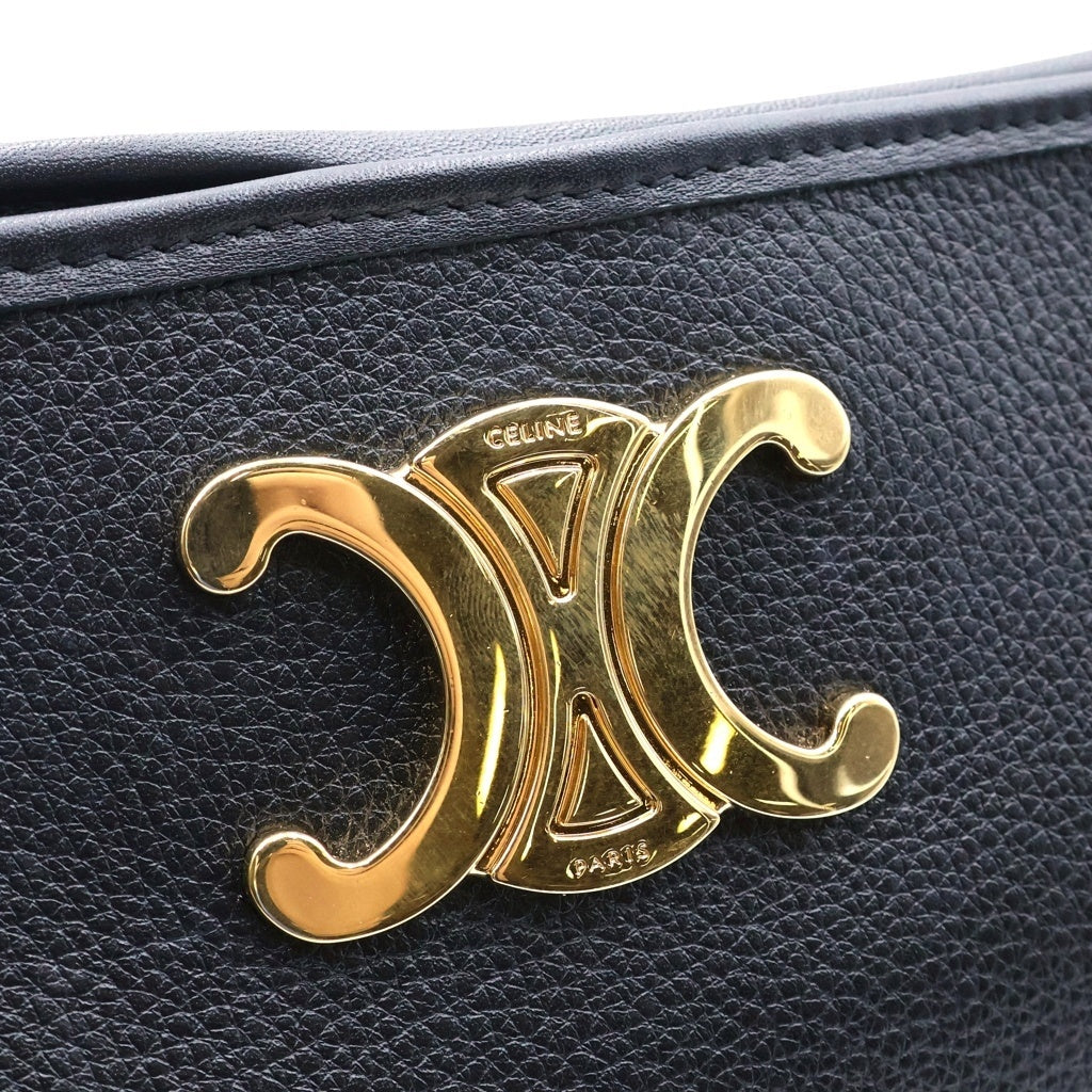 CELINE(セリーヌ) ニュースペーパー ミディアム チェーンショルダーバッグ ブラック レザー レディース